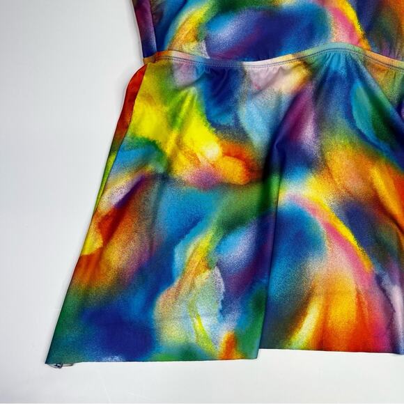Becca ETC Plus Size Paper Mache tie dye Tankini top multicolor - 2X - Picture 6 of 11